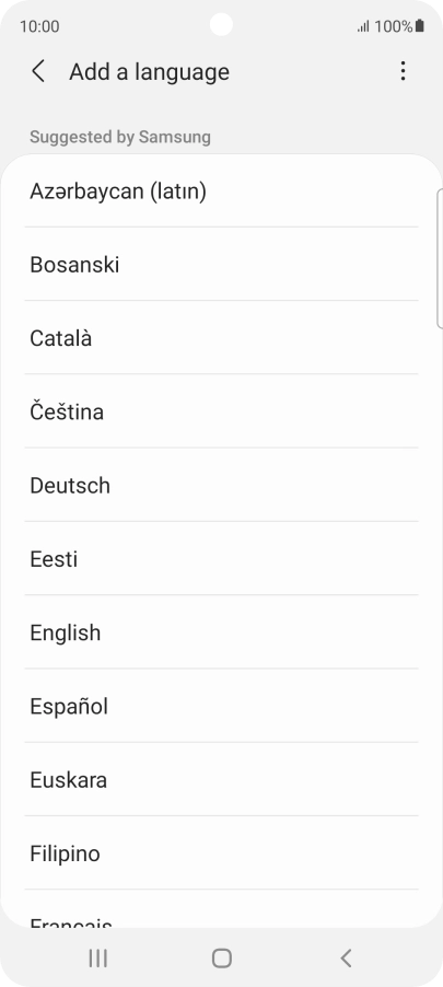 Press the required language. Press the required language.