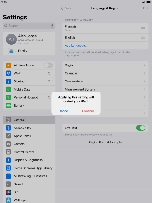 Press Continue. Press Continue.