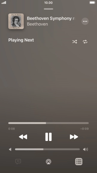 Press the shuffle icon to turn the function on or off. Press the shuffle icon to turn the function on or off.