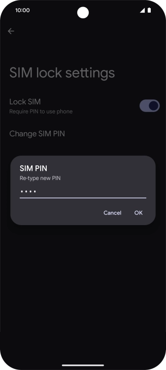 Key in the new PIN again and press OK.
