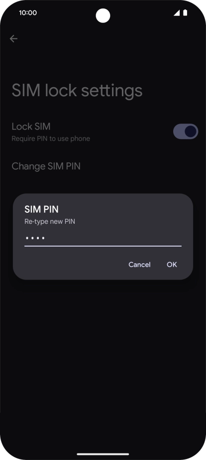 Key in the new PIN again and press OK.