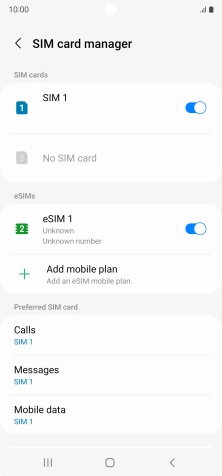 Press the required eSIM. Press the required eSIM.