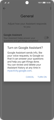 If you turn on the function, press TURN ON.