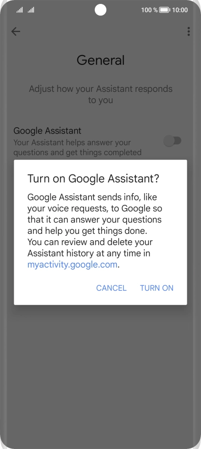 If you turn on the function, press TURN ON.