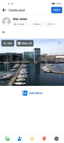Write the required text and press POST.