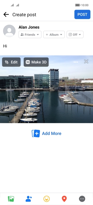 Write the required text and press POST.
