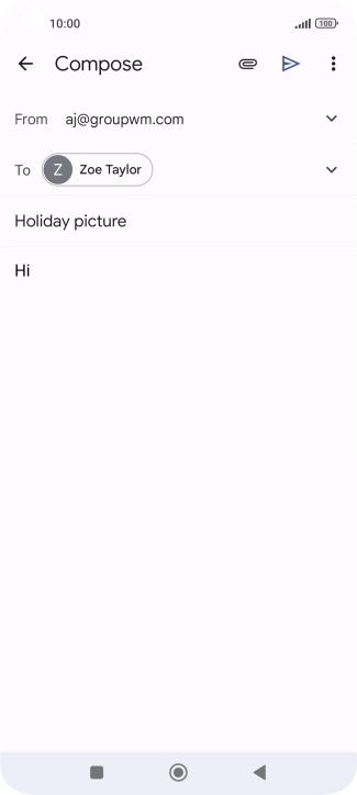 Write the required text and press the send icon.