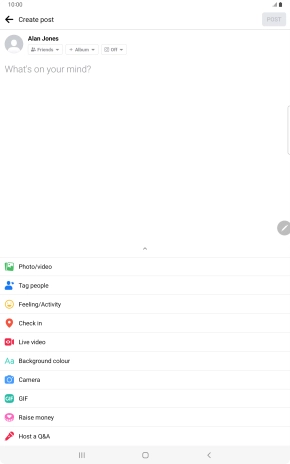 Press the text input field and key in the required text.