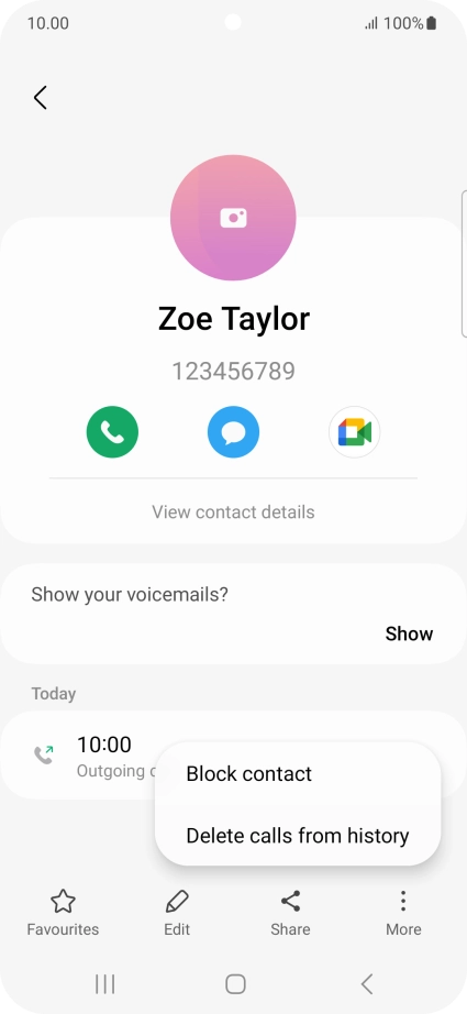 Press Block contact.