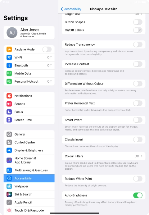 Press the indicator next to 