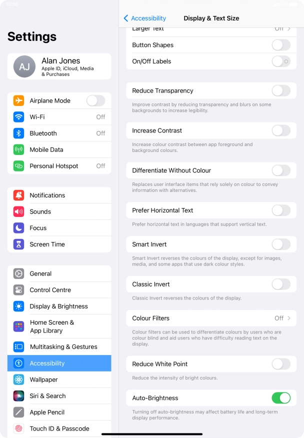 Press the indicator next to 