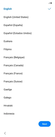 Press the required language.