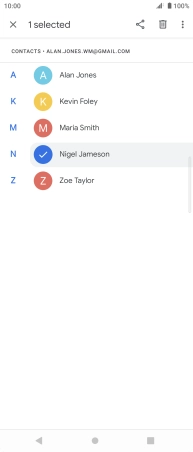 Press the required contact.