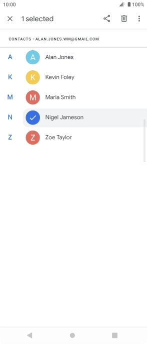 Press the required contact.