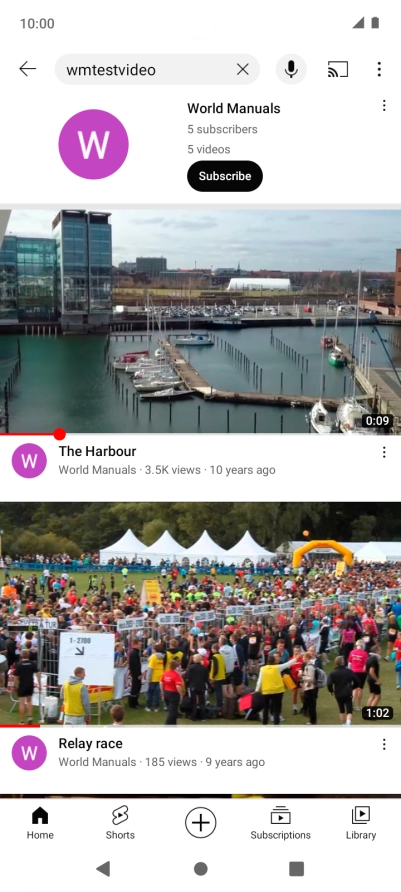 Press the required video clip.