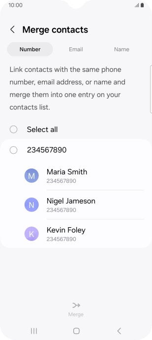 Press the field next to the required number.