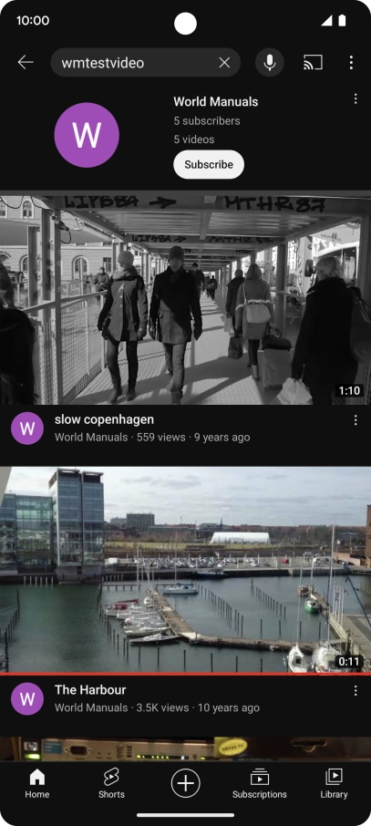 Press the required video clip.