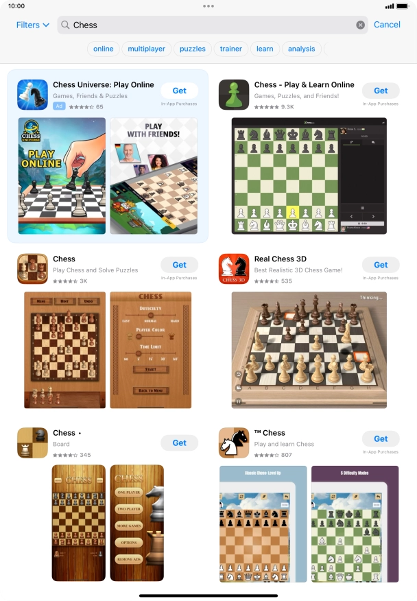 Press the required app.