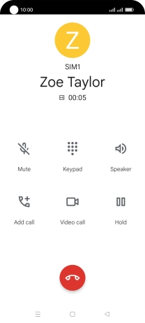 Press the end call icon.