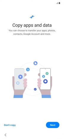 You can transfer the contents of another phone to your phone when it's activated for the first time and after a factory reset. When this screen is displayed, your phone is ready to transfer contents from another phone.