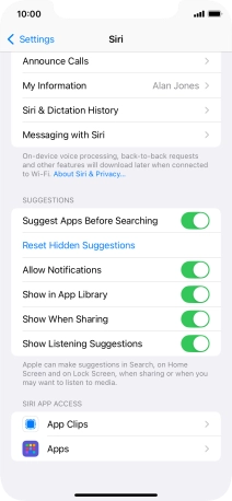 Press the required app.