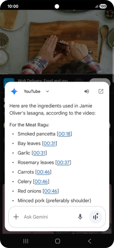 The answer from Gemini to your question is displayed.