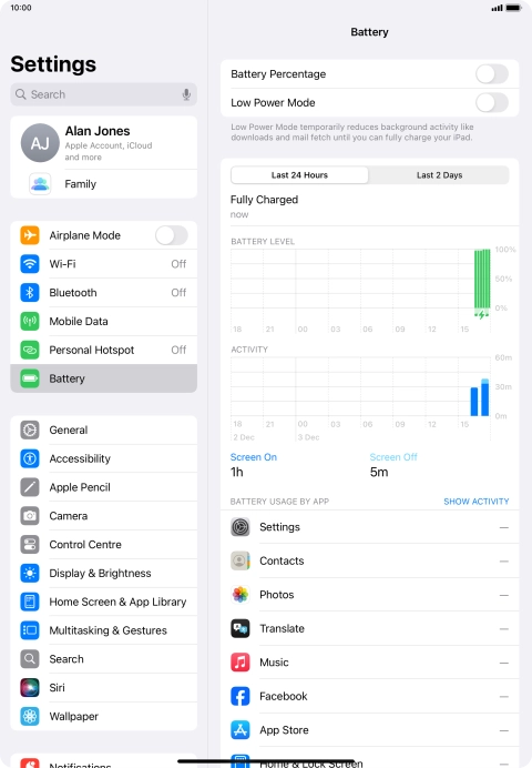 Press the indicator next to 