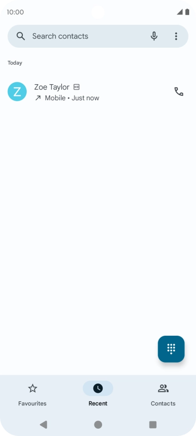 Press and hold the required contact.