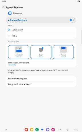 Press the indicator next to 