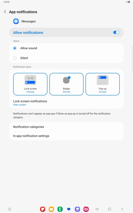 Press the indicator next to 
