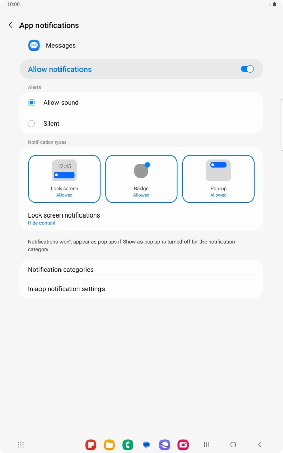 Press the indicator next to 
