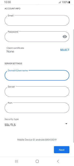 Press the field below 