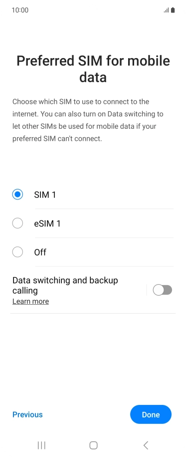 Press the required settings.