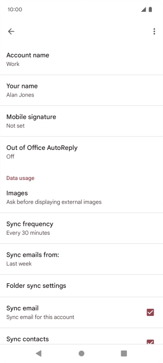 Press Account name and key in the required name.