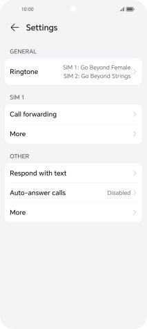 Press Call forwarding. Press Call forwarding.