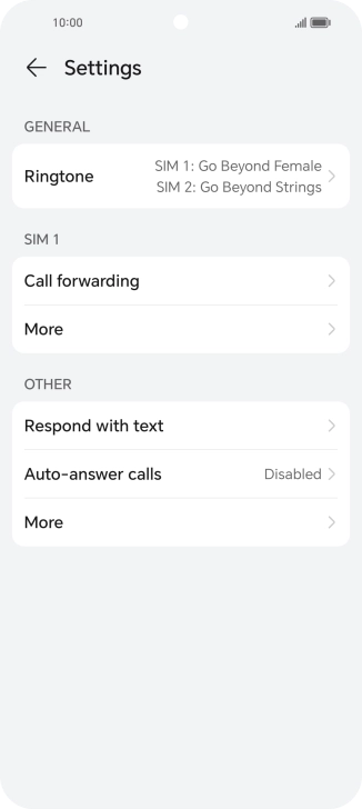 Press Call forwarding. Press Call forwarding.