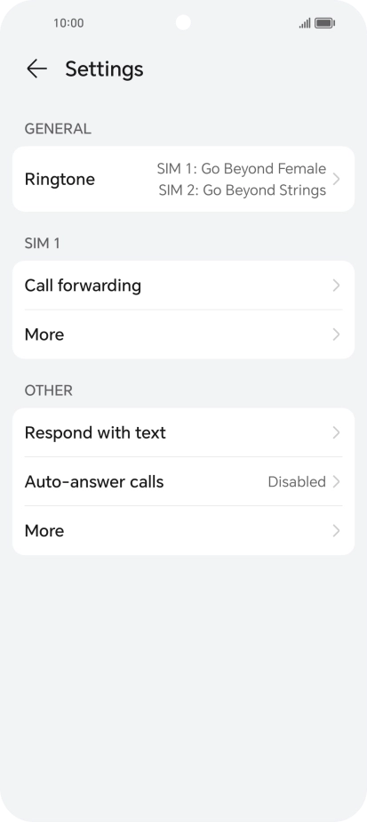 Press Call forwarding. Press Call forwarding.