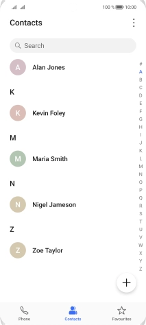 Press the required contact.