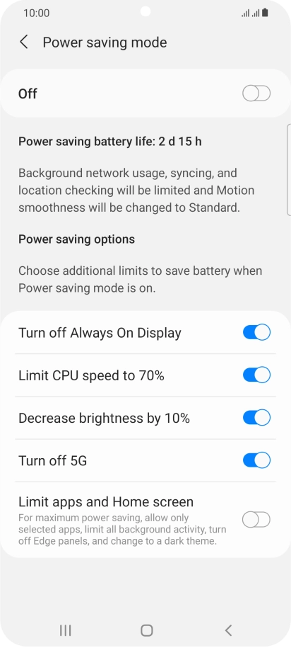 Press the indicators next to the required settings. Press the indicators next to the required settings.