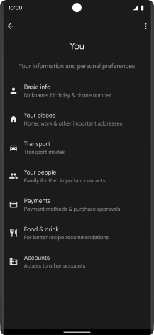 Press Basic info and follow the instructions on the screen to select phone owner settings.