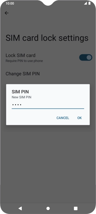 Key in a new four-digit PIN and press OK. Key in a new four-digit PIN and press OK.