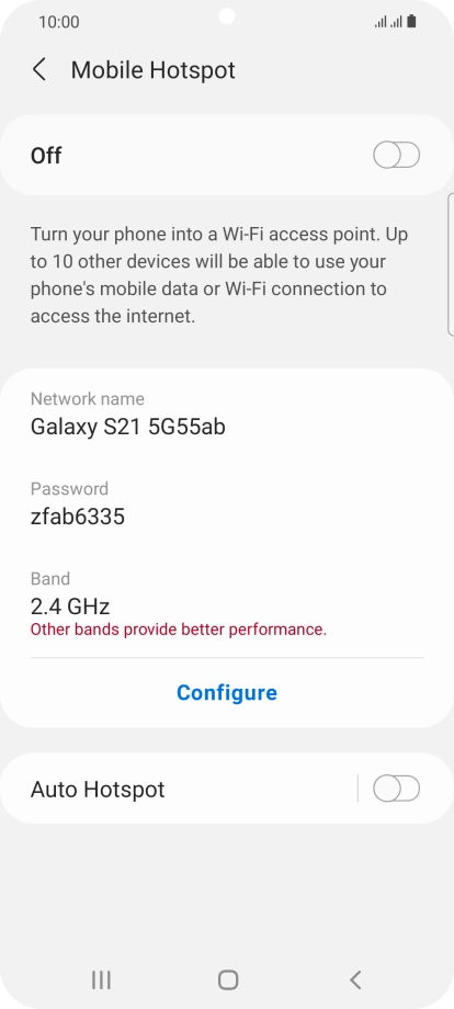Press Configure. Press Configure.