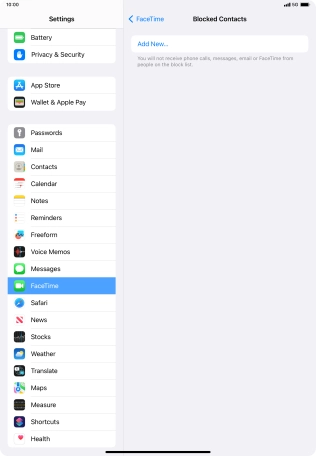 Press Add New... and follow the instructions on the screen to block a contact.