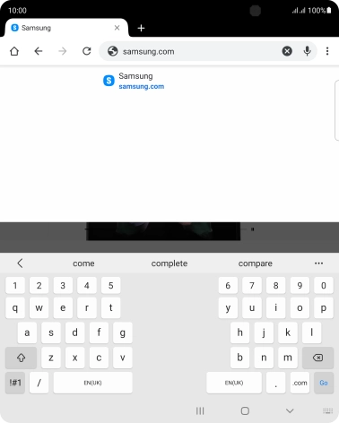 Key in the address of the required web page and press Go.