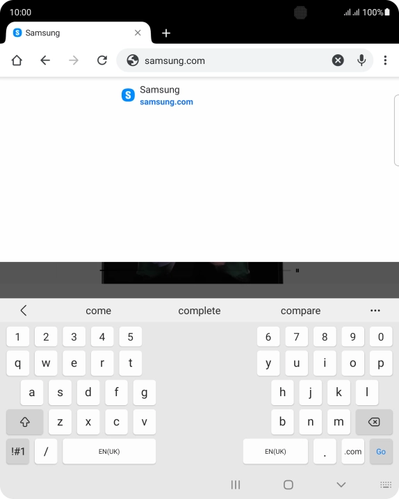 Key in the address of the required web page and press Go.