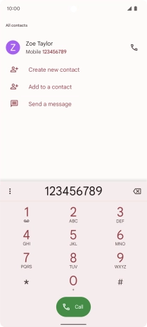 Key in the required number and press the call icon.