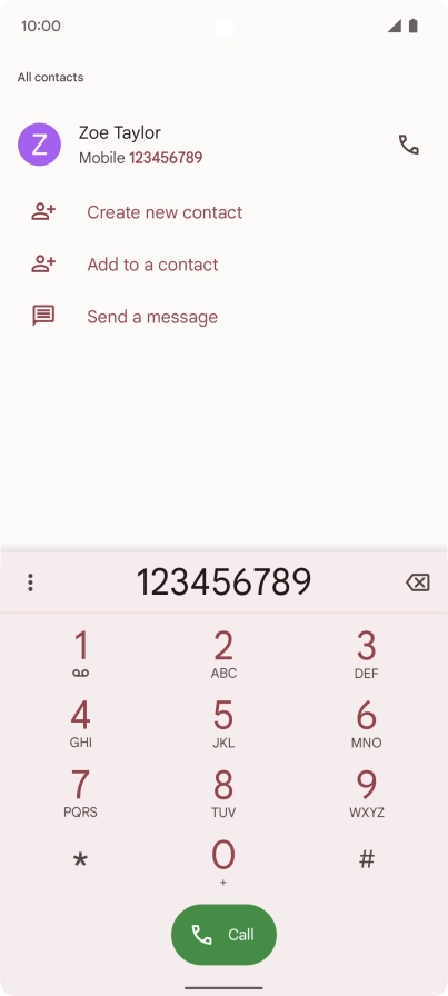 Key in the required number and press the call icon.