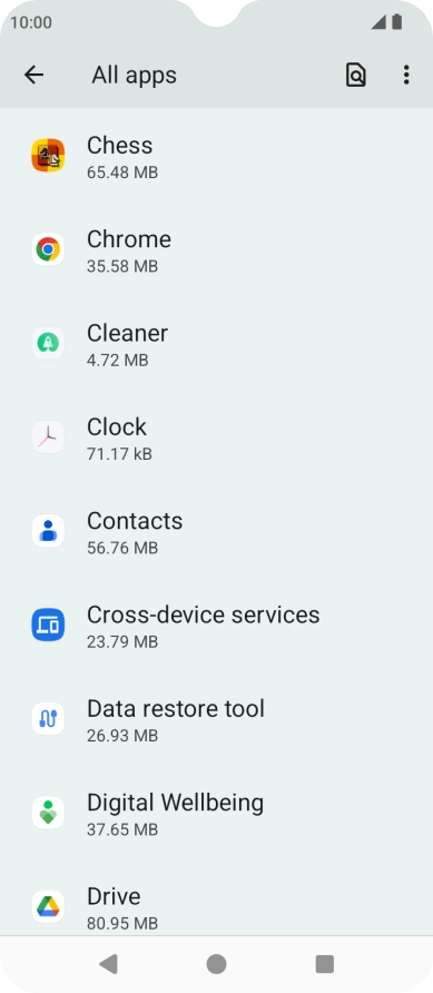 Press the required app.