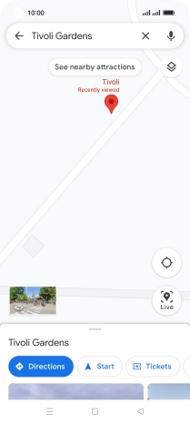 Press the destination at the bottom of the screen.