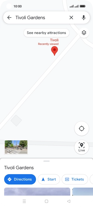 Press the destination at the bottom of the screen.